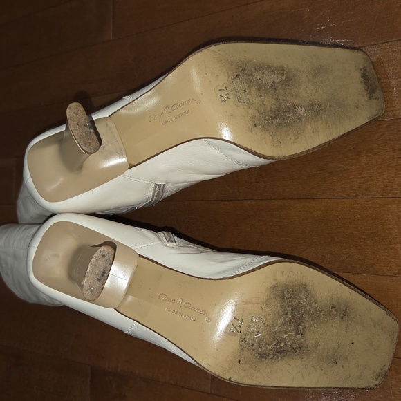 Elegant Cream Leather Calf-High David Aaron Women's Boots - Picture 7 of 12